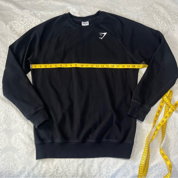 Gymshark Crest Crewneck Sweatshirt Slim Fit Black Mens Size Medium - Picture 7 of 7